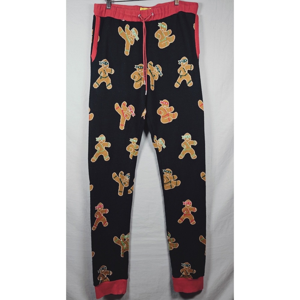 Tipsy Elves Ninja Gingerbread‎ Man Pajama Pants Lounge Bottoms Size L
